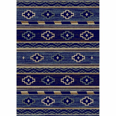 MAYBERRY RUG 7 ft. 10 in. x 9 ft. 10 in. Hearthside Star Valley Area Rug, Navy HS9426 8X10